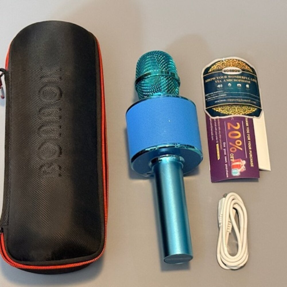 Bonnok Microphone Set Case Blue Cord Wireless Button Dynamic Live Performance